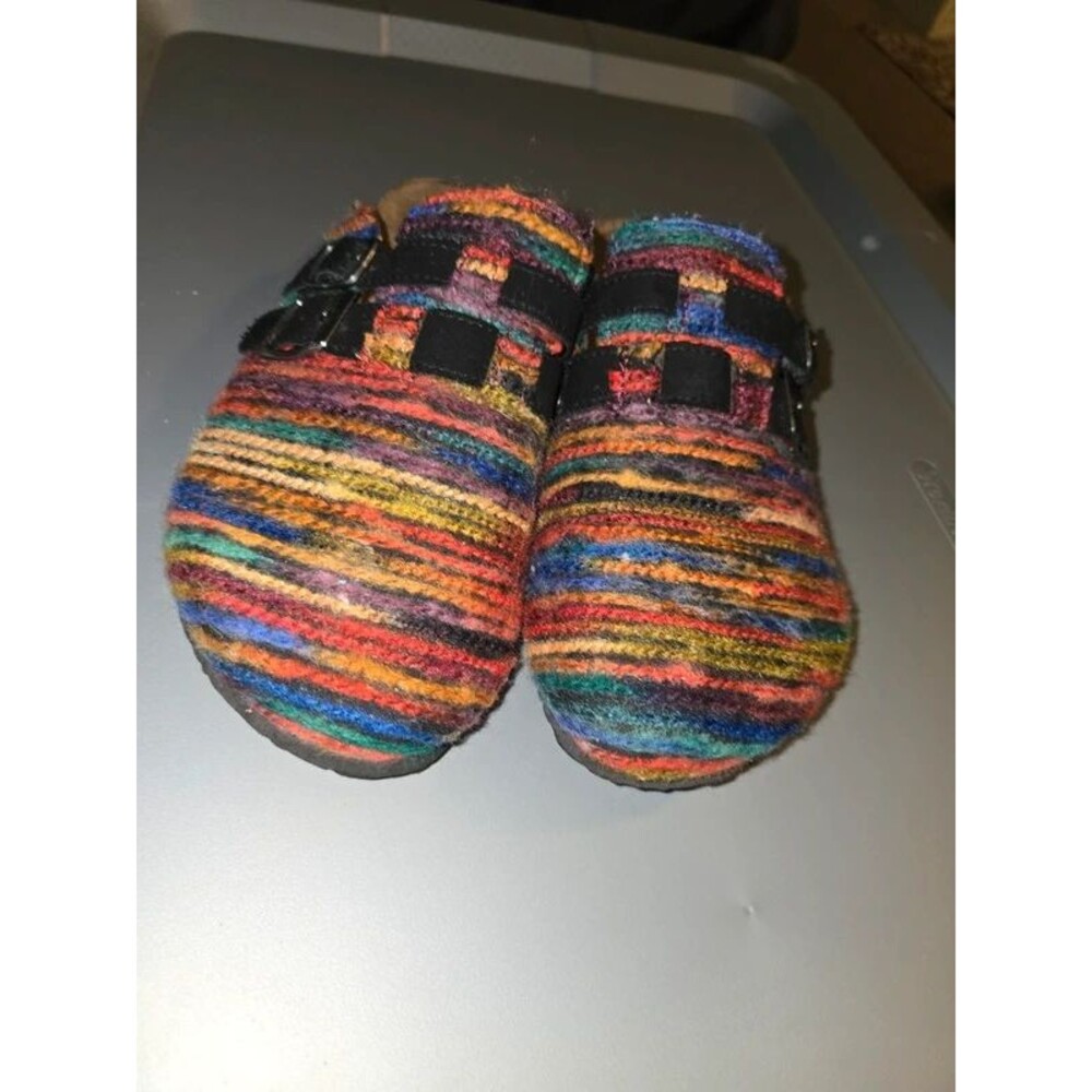 Rocket Dog Abel Multi Color Mules Striped Women's Sz 7 Adjustable Slip On Shoes
